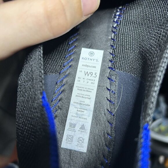 Rothy’s Women’s Size 9.5 Black Round Toe Flats Sandals Shoes Slip On - Picture 6 of 8